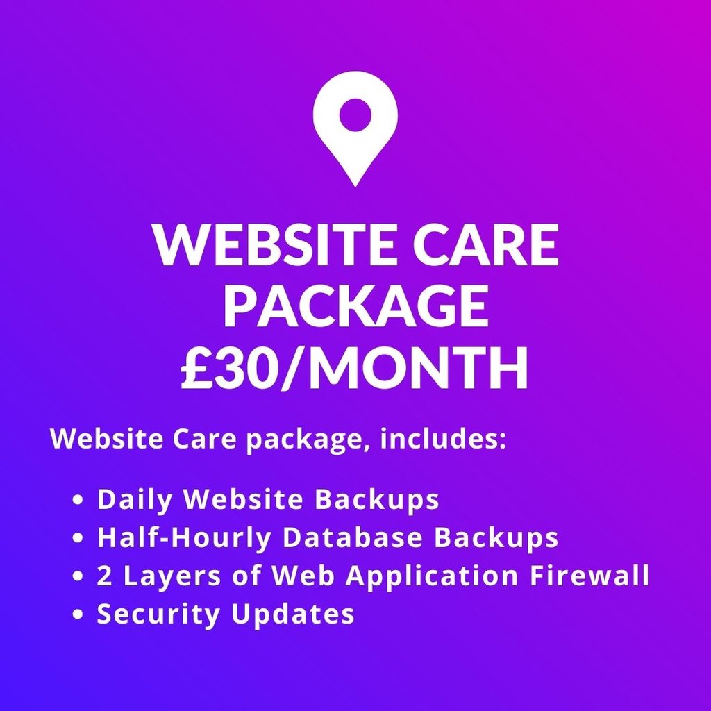 £30/month Website Care Package