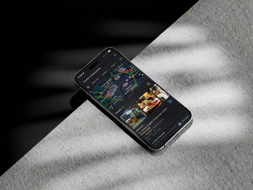 Image of a phone with Google Maps on the screen.