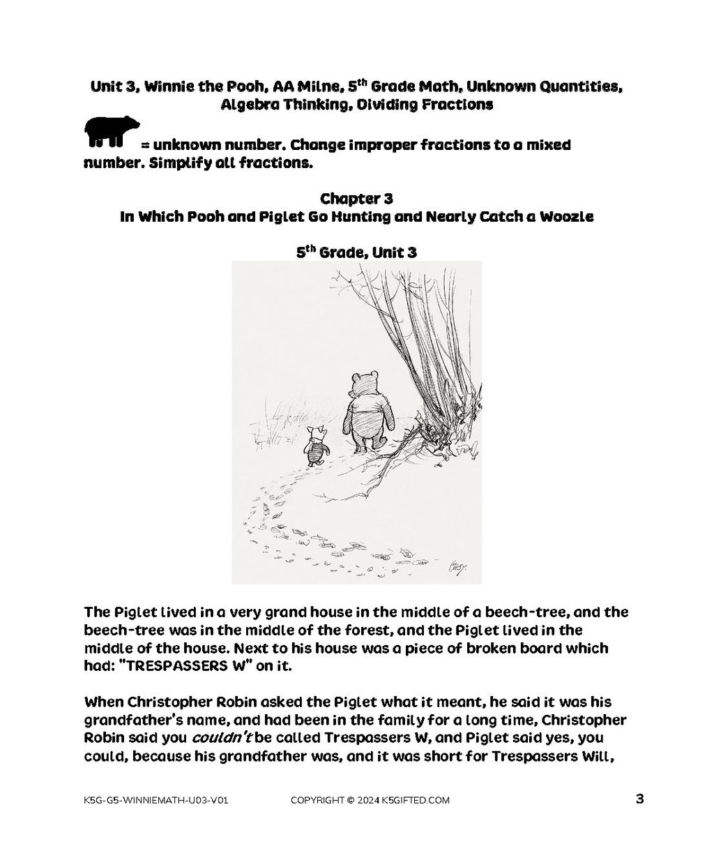 Winnie the Pooh Math for 5th Grade – Unit 3 thumbnail