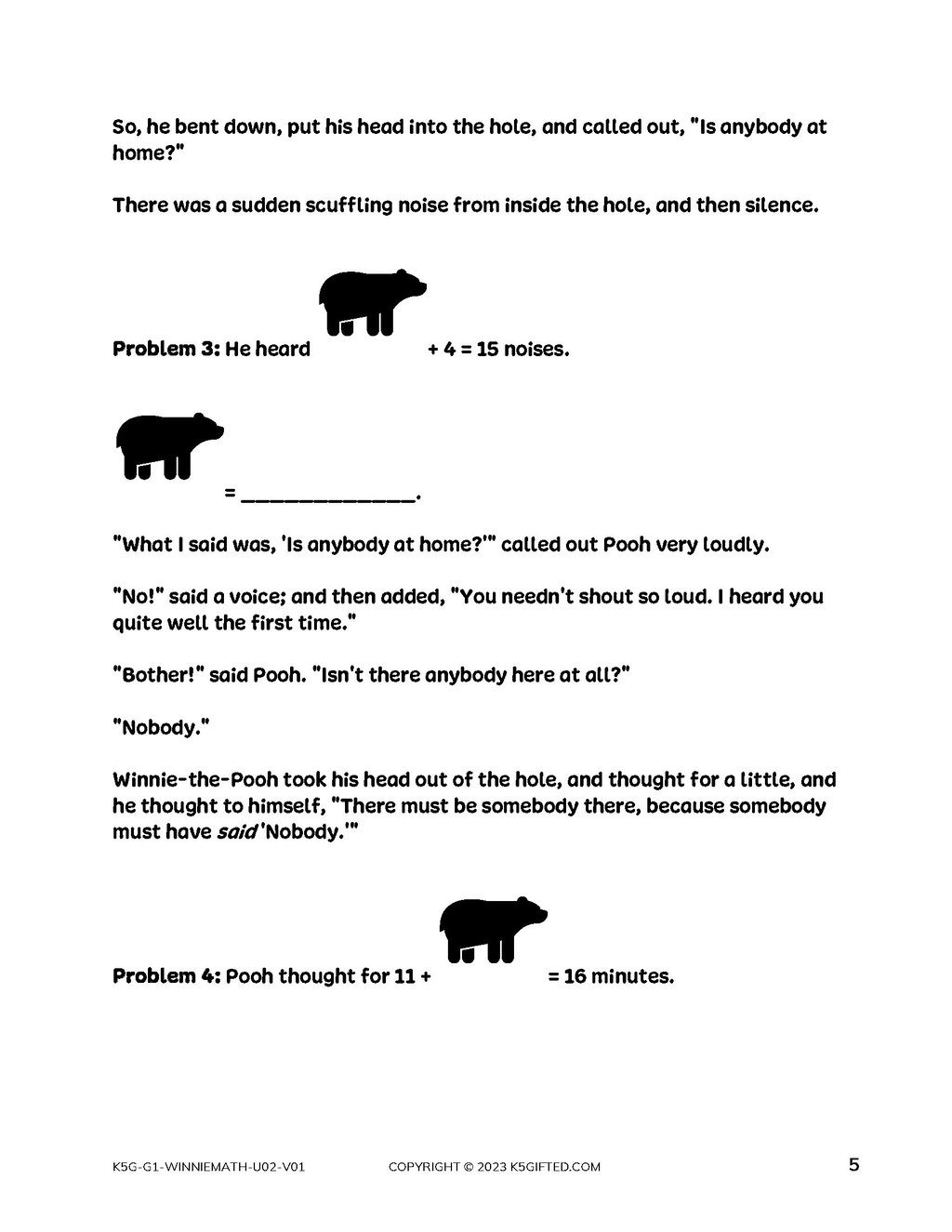 Winnie The Pooh Math For 1st Grade – Unit 2 thumbnail