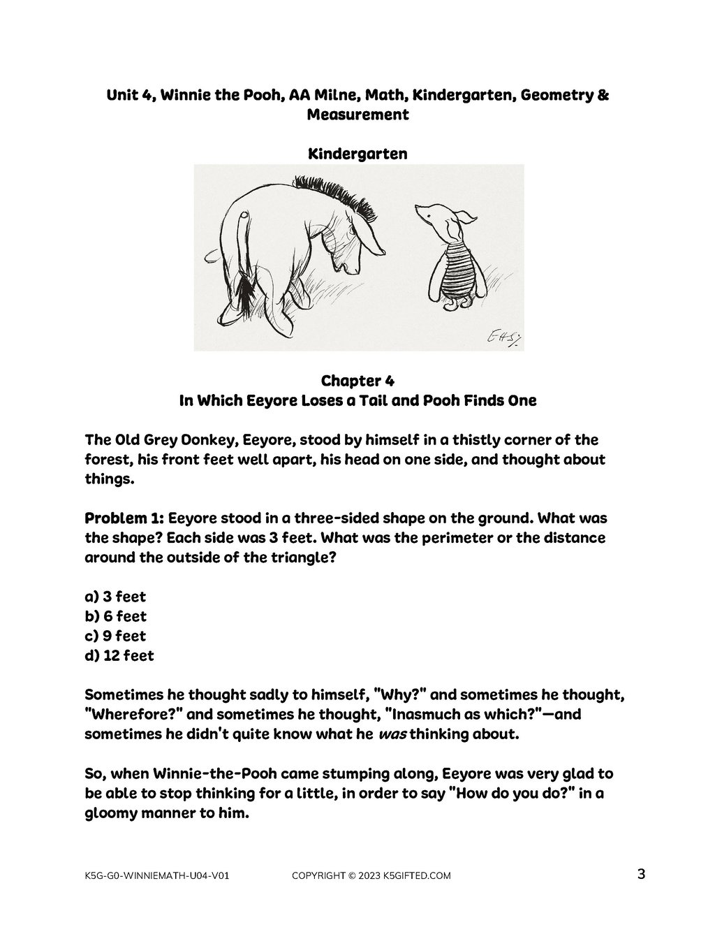 Winnie The Pooh Math For Kindergarten – Unit 4 thumbnail