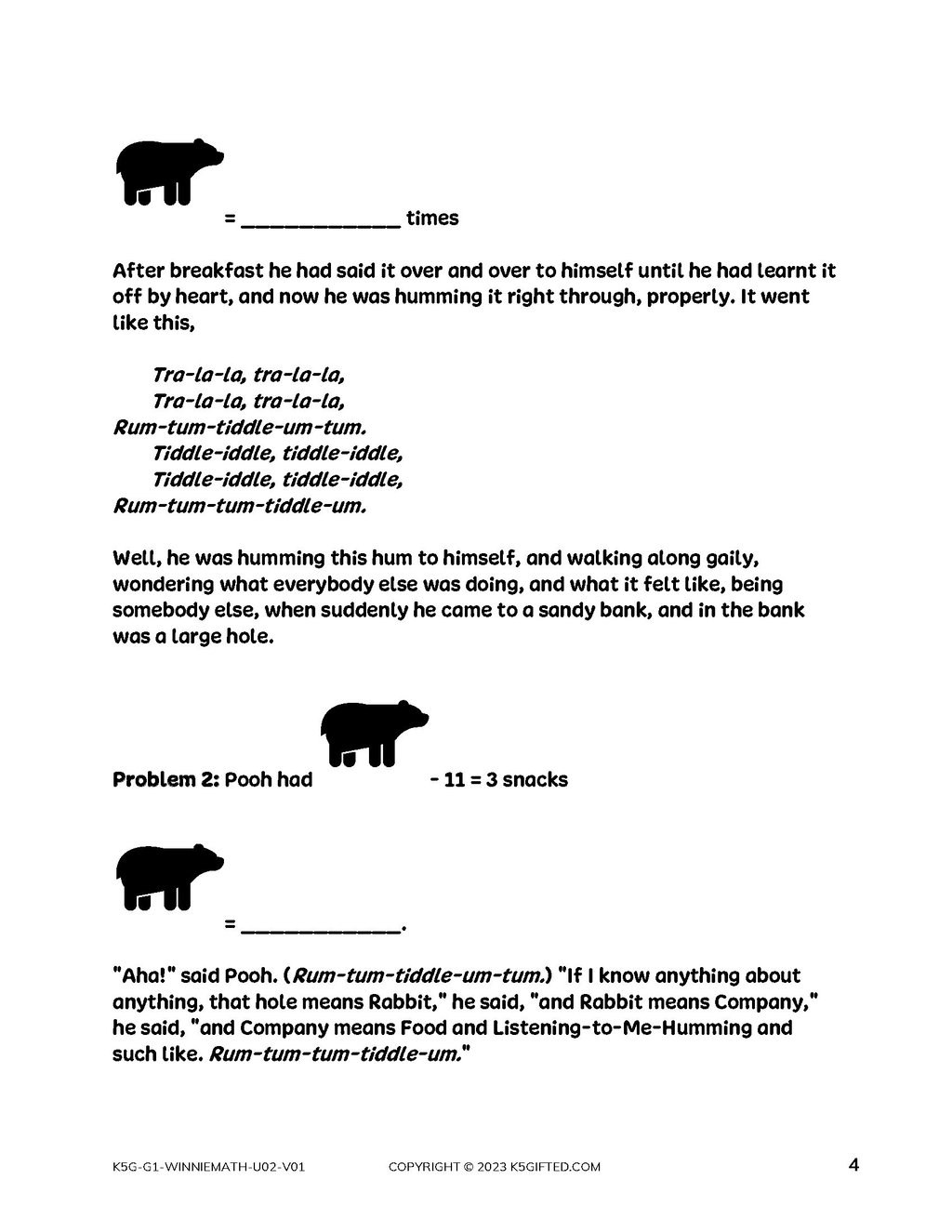 Winnie The Pooh Math For 1st Grade – Unit 2 thumbnail