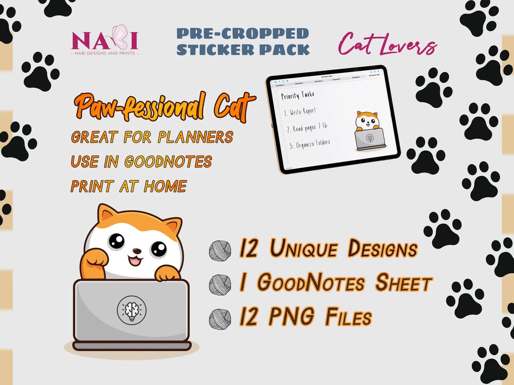 digital png pre-cropped cat sticker