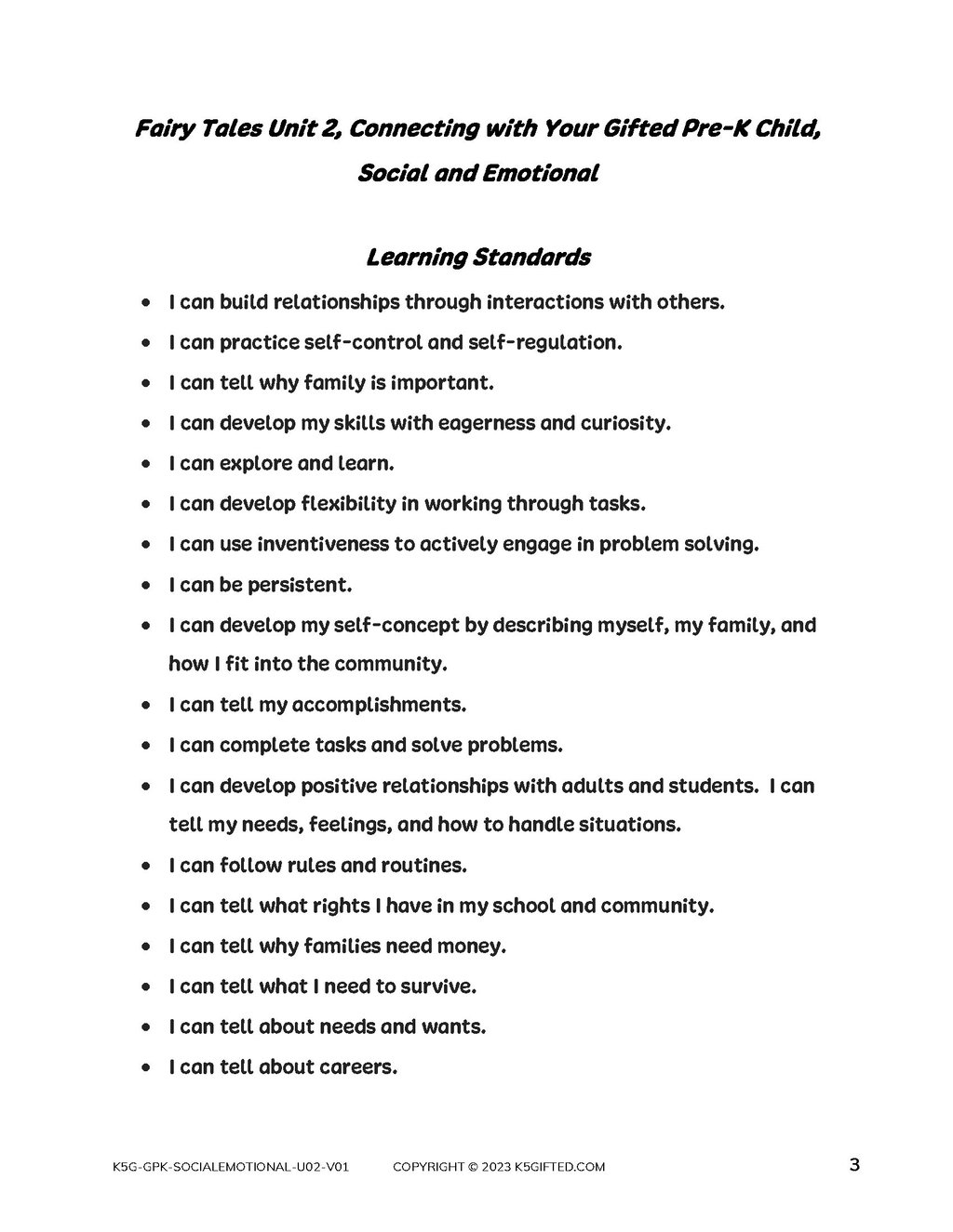 Social-Emotional Fairy Tales for Pre-K – Unit 2 thumbnail