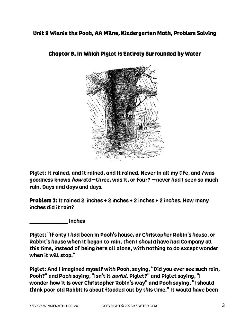 Winnie The Pooh Math For Kindergarten – Unit 9 thumbnail