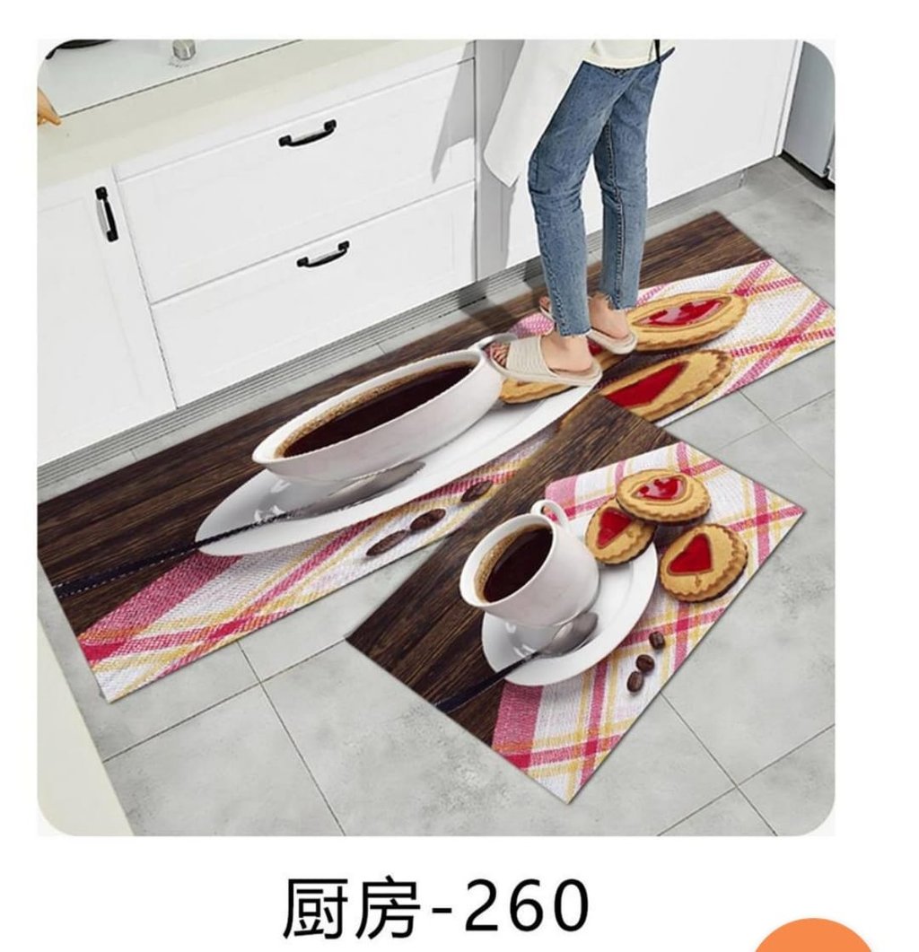 Smart 2 pcs kitchen mat set