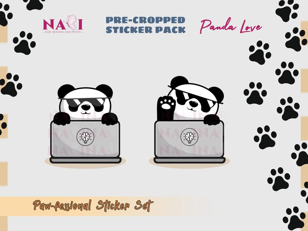 digital png pre-cropped panda sticker