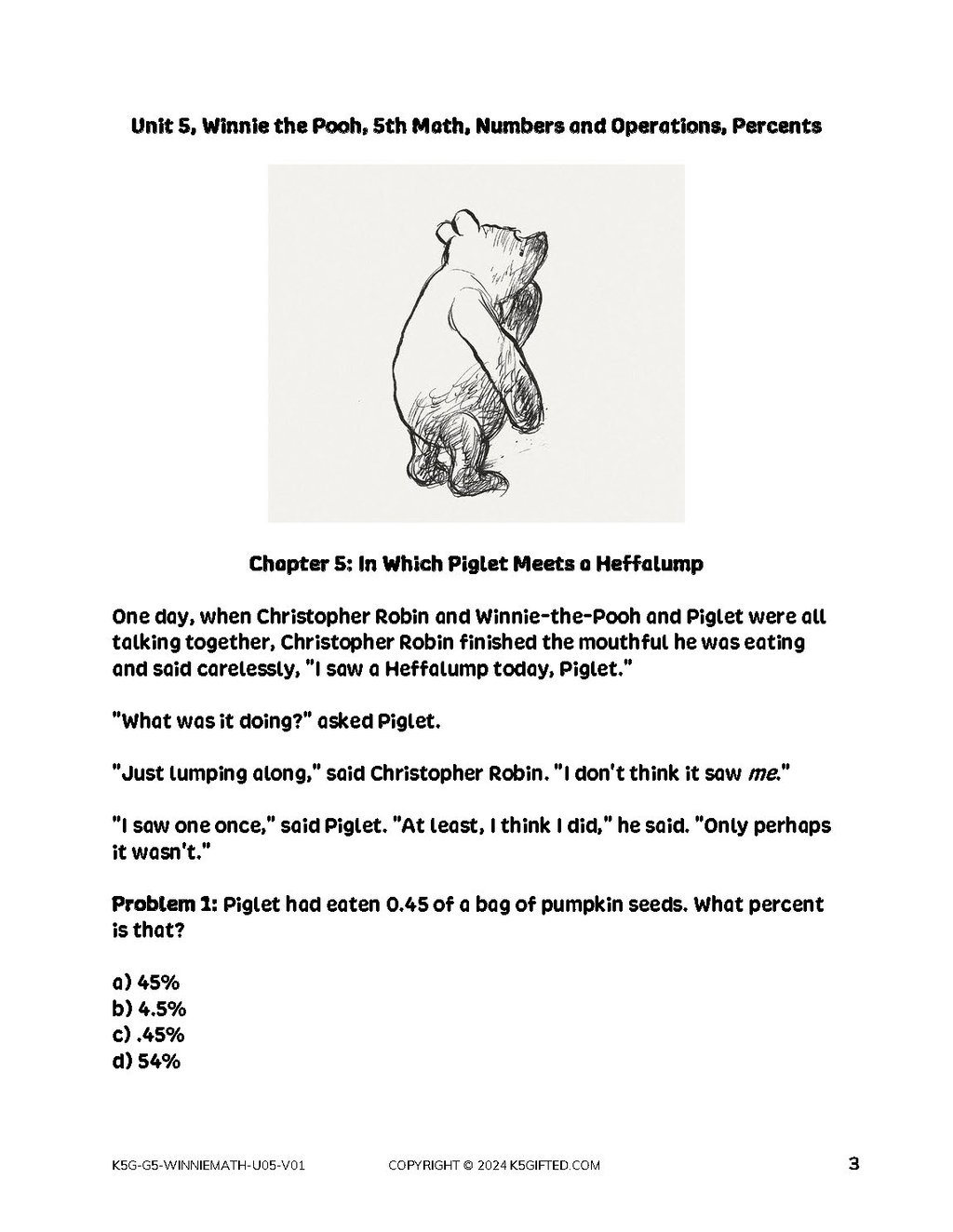 Winnie the Pooh Math for 5th Grade – Unit 5 thumbnail