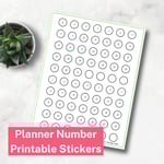 Planner Numbers Printable Stickers