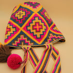 Cabas popayan mochila Wayuu. Fabriquée à la main. fabrication équitable. slow fashion. couleurs estivales et vives. 