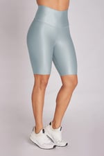 Metallic dark grey biker - short