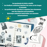 Imprimante de poche pour étiquettes Mini Printer Sticker Maker T02