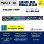 jam waktu sholat running text full color