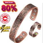 Ensemble de bracelets en cuivre et anneau d'énergie magnétique