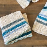 Close up of textured on folded washcloth.