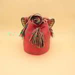 Sac La Guagira uni rose mochila Wayuu. Fabriquée à la main. fabrication équitable. slow fashion. couleurs estivales et vives. 