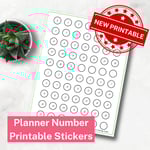 NEW - Planner Numbers Printable Stickers