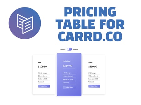 Carrd.co Pricing Table