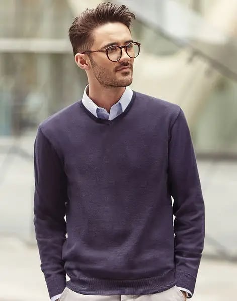 Pullover homme col v publicitaire - Buckman