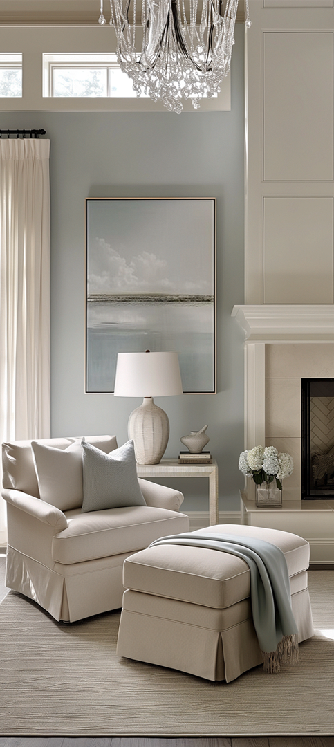 Pale Blue Living Room