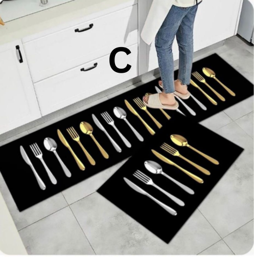 Smart 2 pcs kitchen mat set