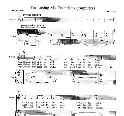 I'm losing my friends to computers sheet music