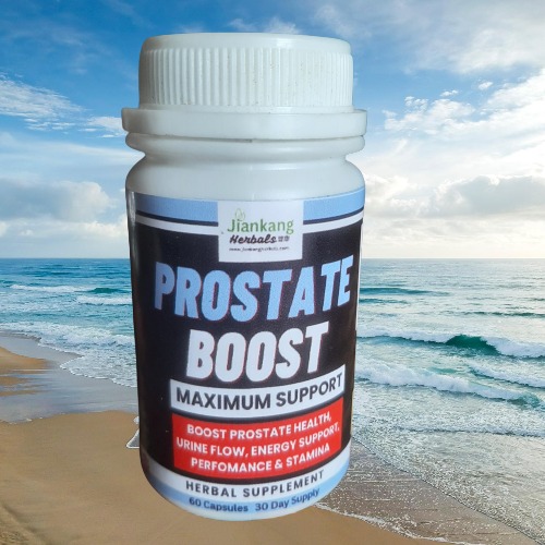Support your prostate health with Jiankang Herbals Prostate Boost. This natural supplement promotes urinary comfort and overall wellness, helping you maintain a balanced and active lifestyle.