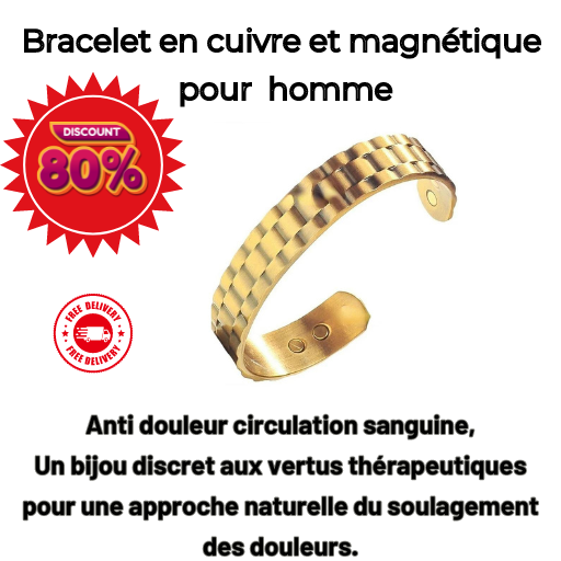 
Bracelet en cuivre magnétique pour homme