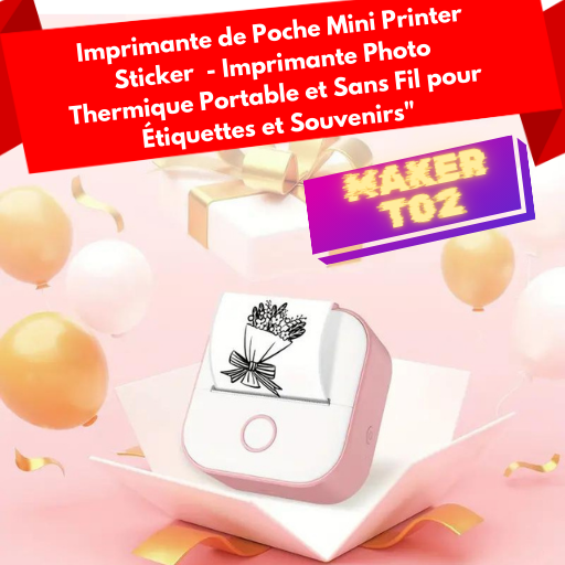 Imprimante de poche pour étiquettes Mini Printer Sticker Maker T02