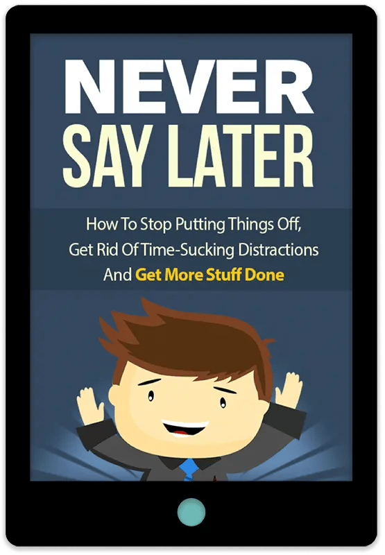 Never Say Later E-Book Cover