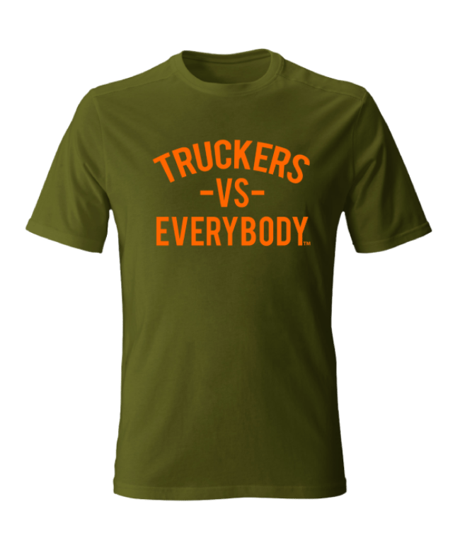 Green T-Shirt with orange text