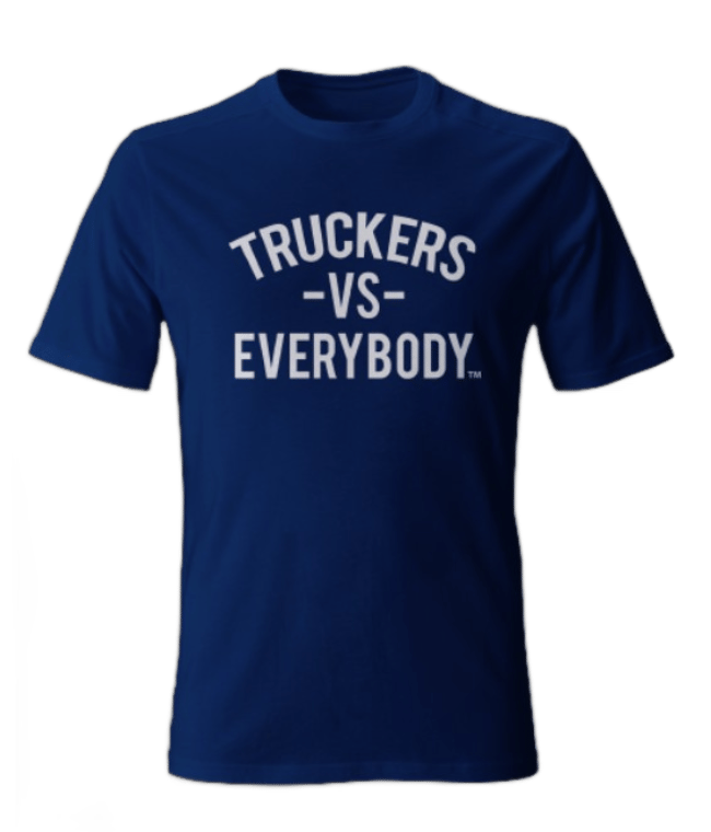 Blue T-Shirt with white text