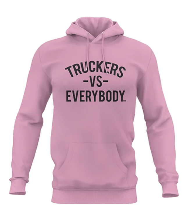 Pink Hoodie with black text