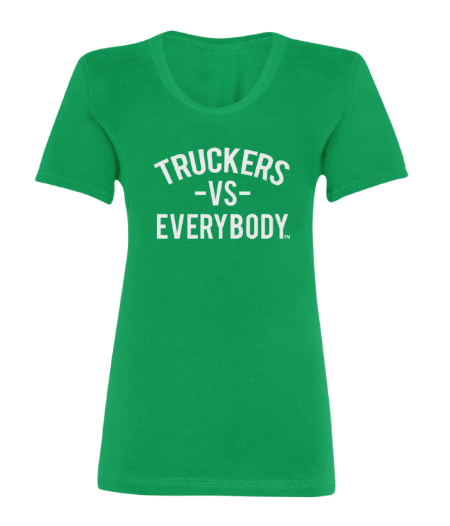 Women's Green T-Shirt with white text