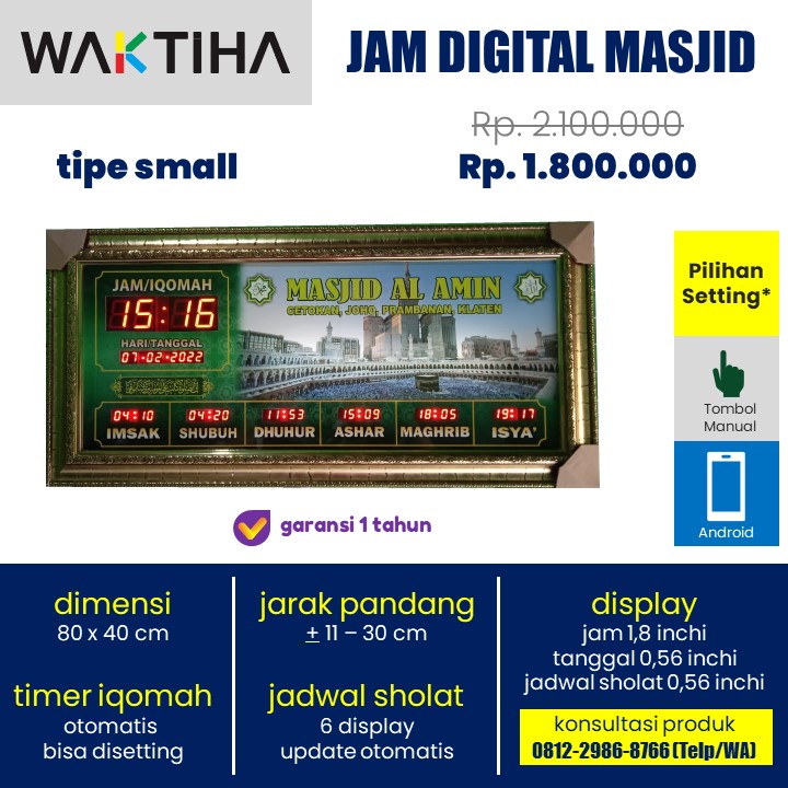 jam jadwal sholat digital masjid