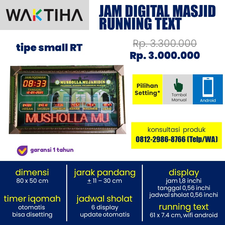 jam jadwal sholat digital masjid
