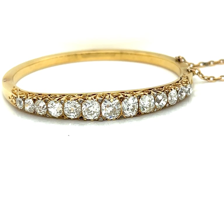 8ct Antique Old Miners Cut Diamond Bangle