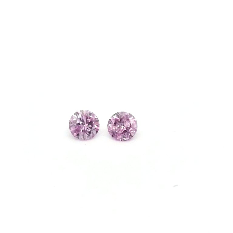0.25ct 4PP SI Round Pink Diamond Pair