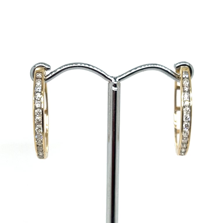0.75ct Rose Gold Diamond Huggie Earrings