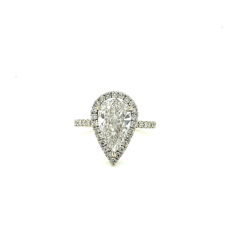 1.5ct Pear Diamond Halo Engagement Ring