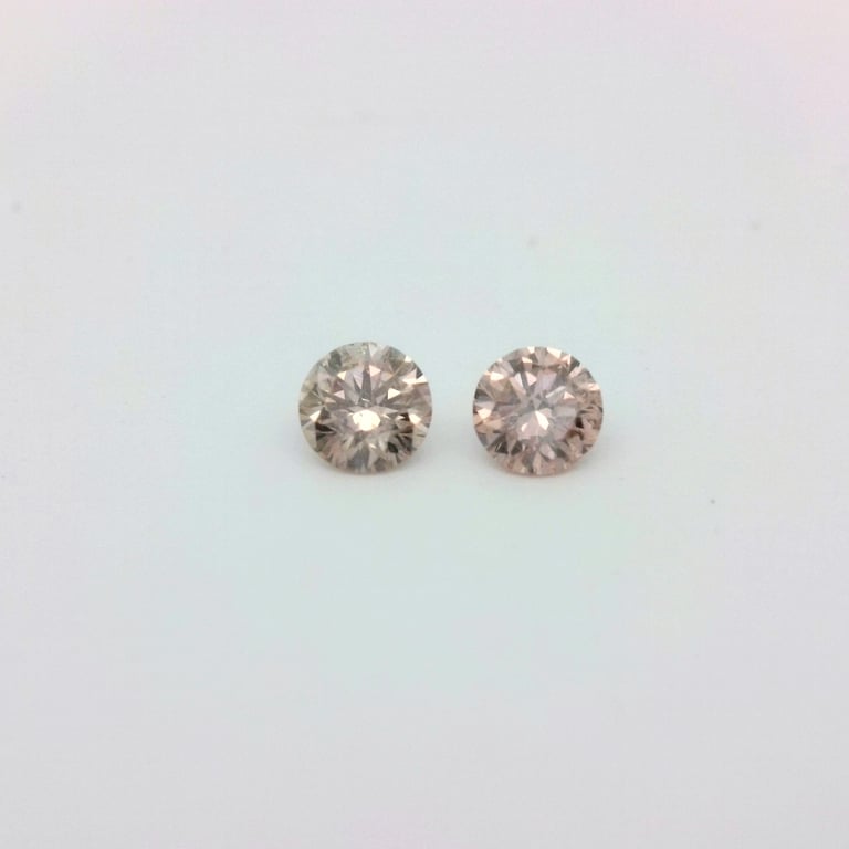 0.15ct PC2 P1 Round Pink Champagne Diamond Pair