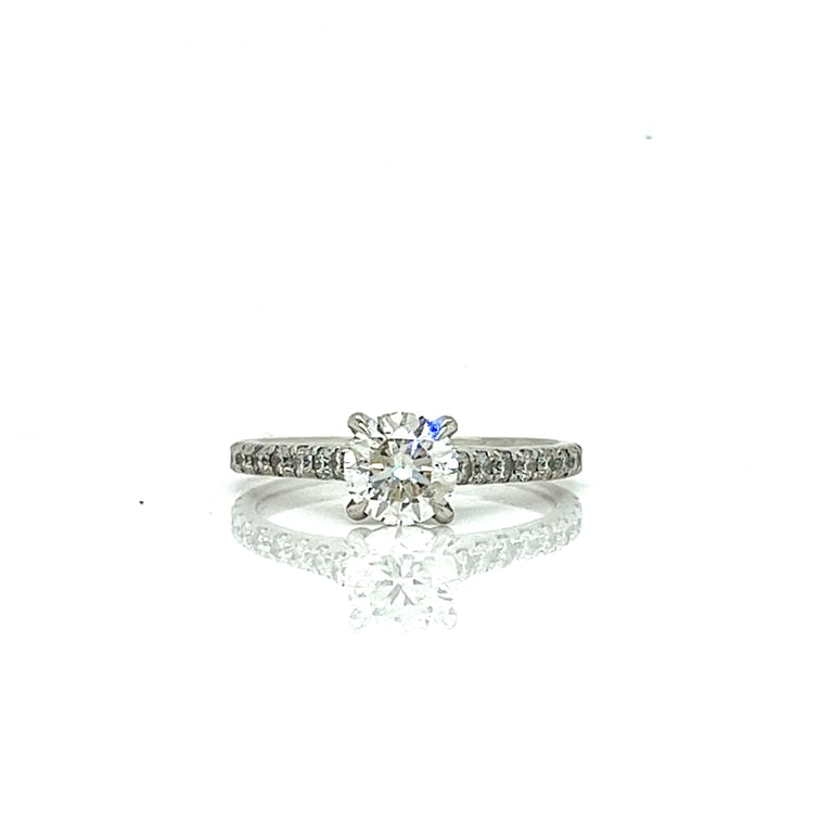 0.90ct J P2 Round 4 Claw Engagement Ring