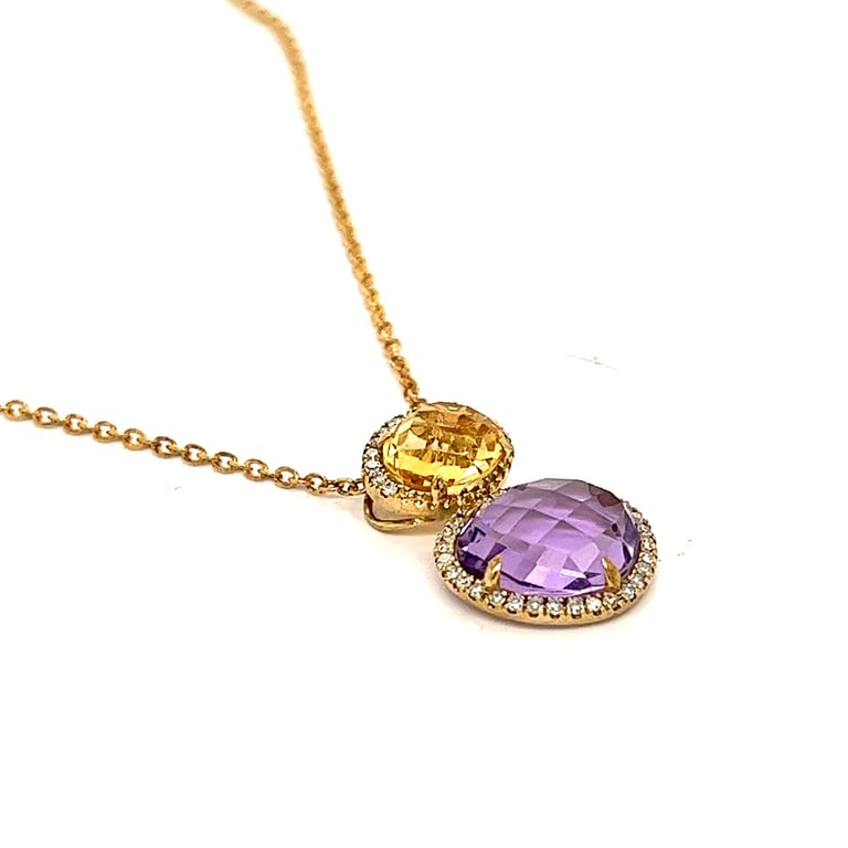 ADP2202037 &ndash; Pendant &ndash; Amethyst and Citrine Halo