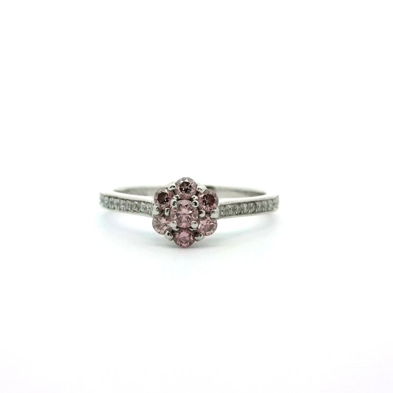 0.325ct 4P SI Pink Diamond Cluster Ring