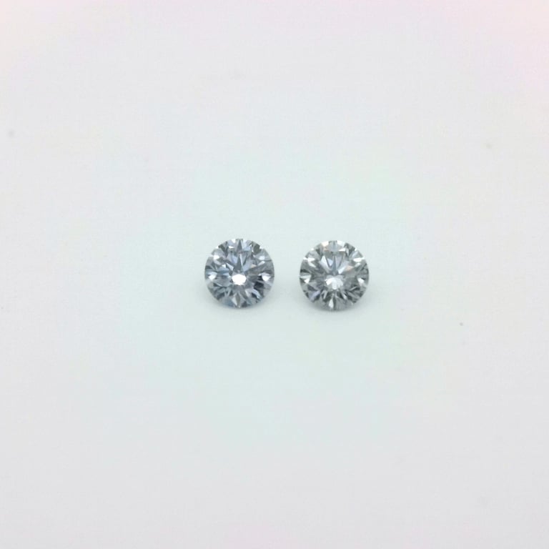 0.10ct BL2 SI Round Blue Diamond Pair
