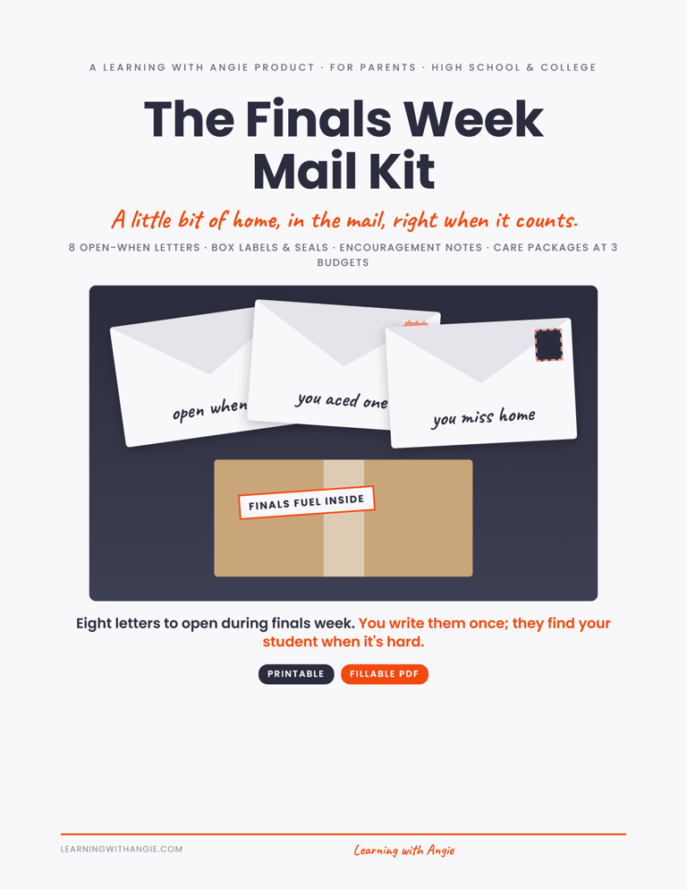 Cover of The Finals Week Mail Kit from Learning with Angie