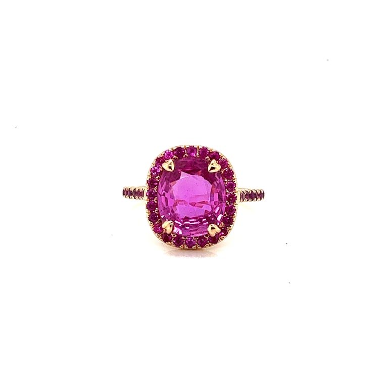 4ct Sapphire Halo Dress Ring