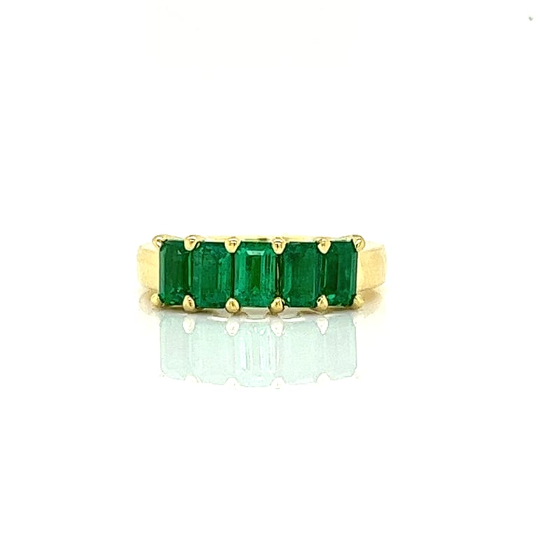 Elle &ndash; 1.5ct Five Stone Emerald Dress Ring