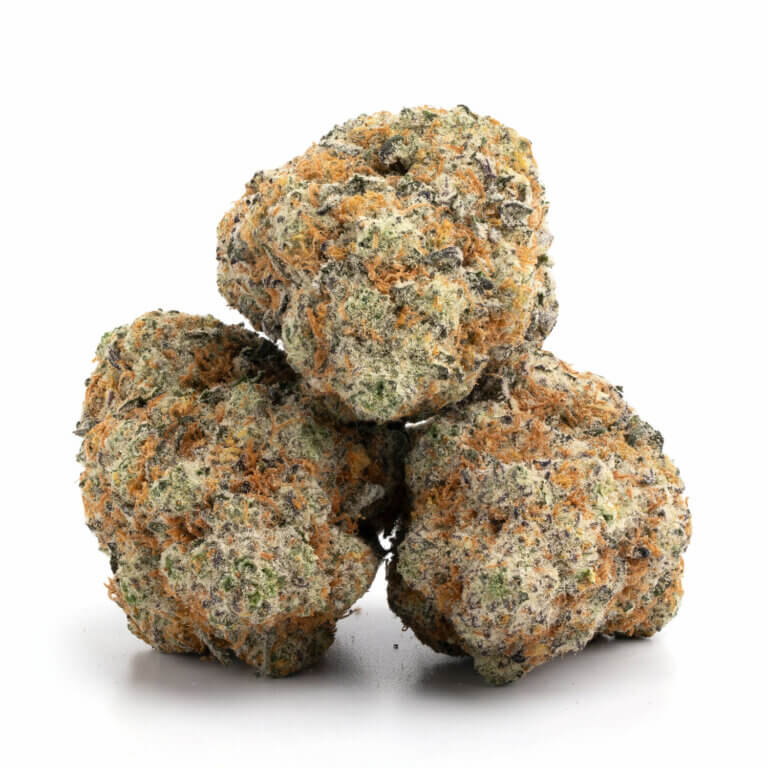 Blueberry Cupcake THCa Flower with vibrant blue and purple hues