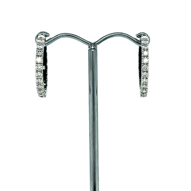 1.5ct White and Black Diamond Huggie Earrings